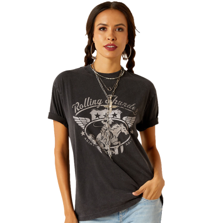 T-shirt Ariat Black Acid Wash