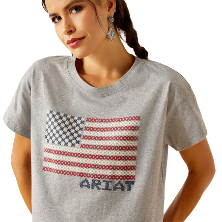 T-shirt court Ariat Heather Grey