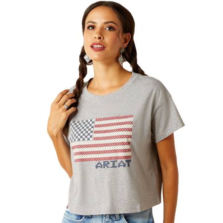 T-shirt court Ariat Heather Grey