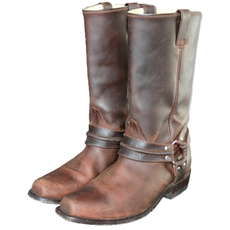 Bottes motard cuir marron