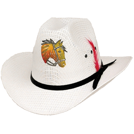 Chapeau Kids cheval et plume