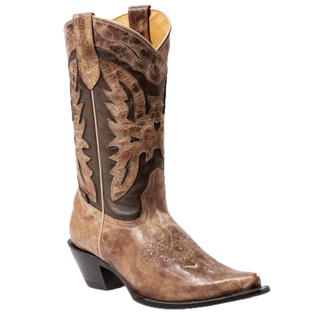 Bottes country cuir marron