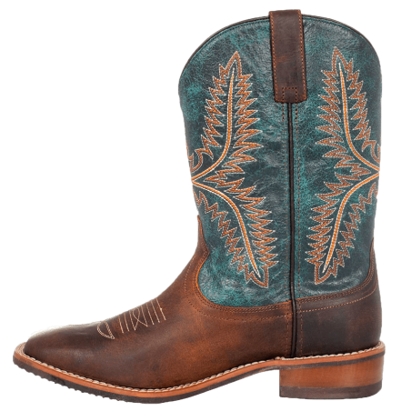 Bottes de travail western cuir bleu